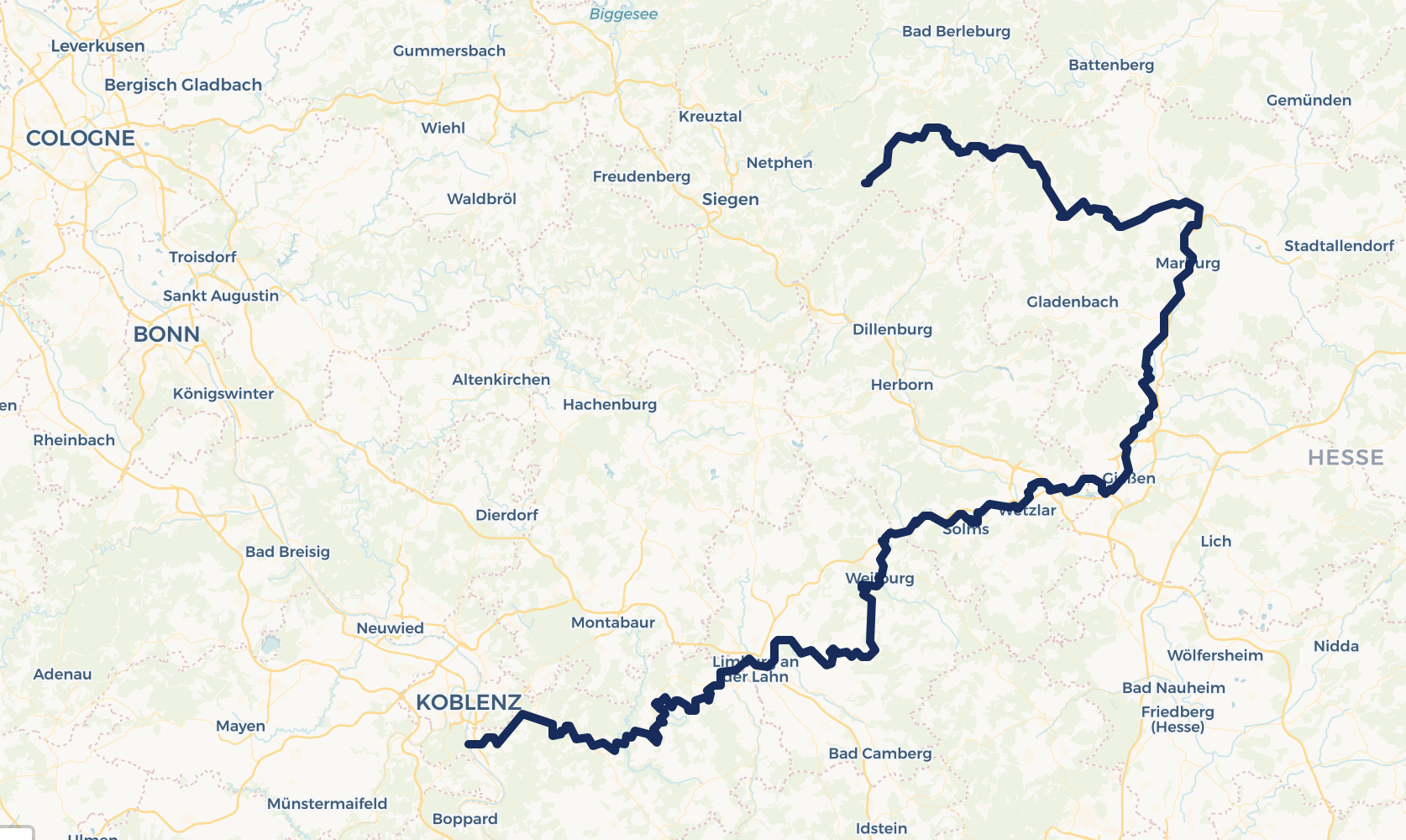 Lahnradweg Karte