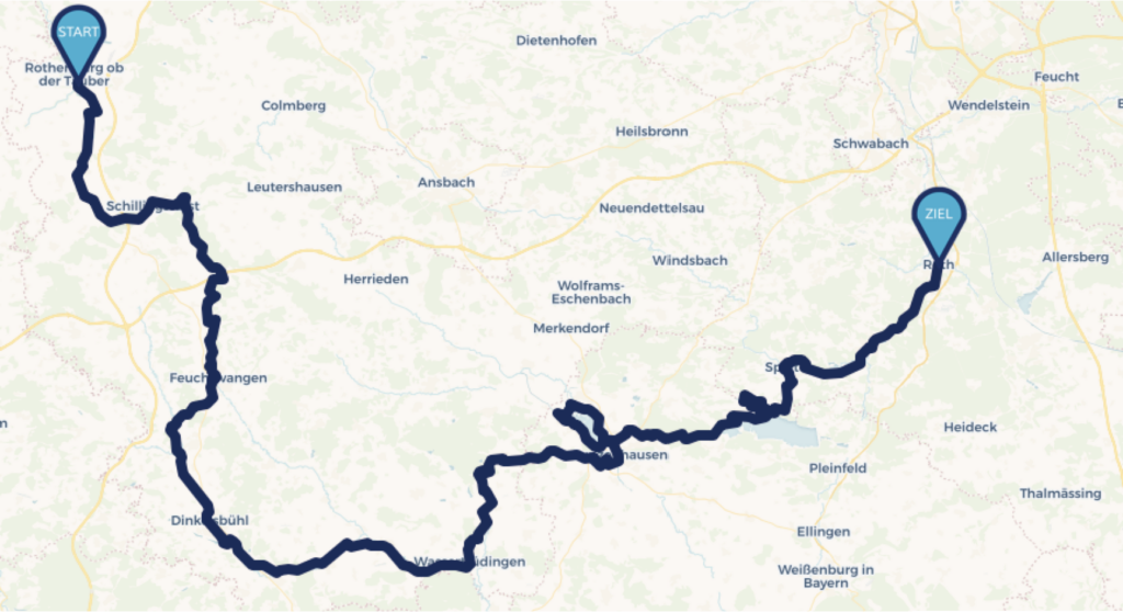 Kombi-Empfehlungsroute Fränkischer Wasserradweg