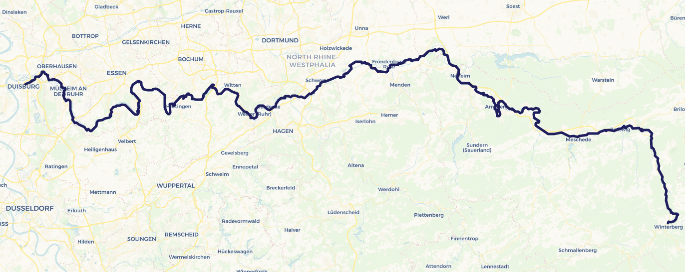 Karte Ruhrtalradweg