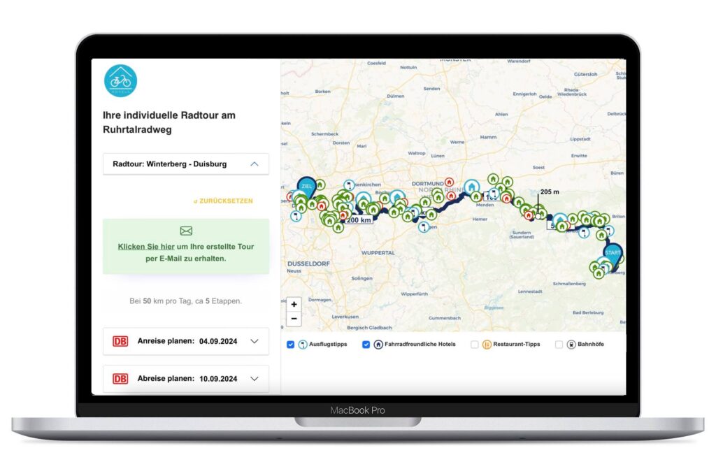 Routenplaner in Mac_Ruhrtalradweg